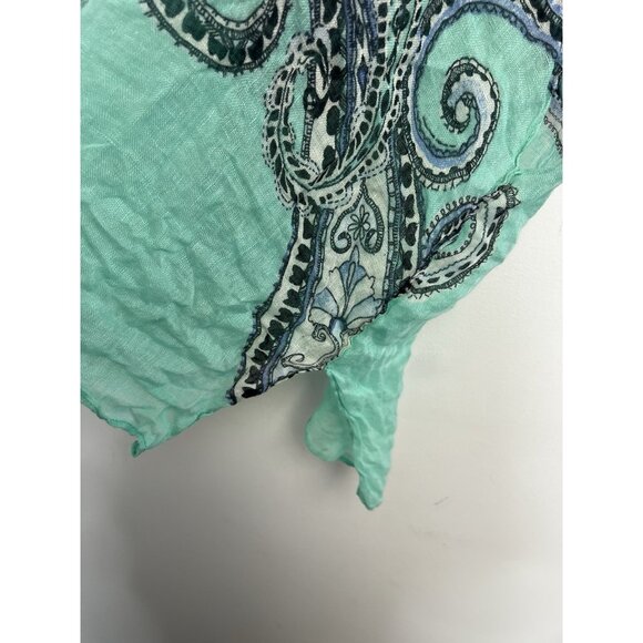 Chicos Women’s 100% Linen Poncho Blouse Cover Up Top Boho Beach S M Paisley - Picture 6 of 11